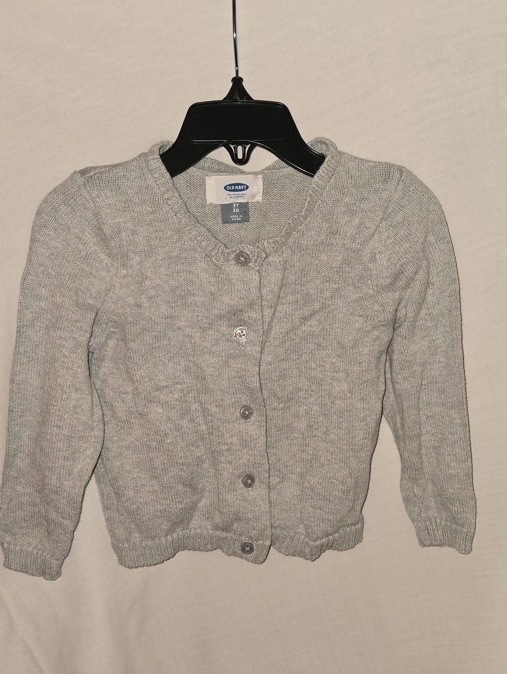 Old Navy Light Gray Girls Button Front Cardigan